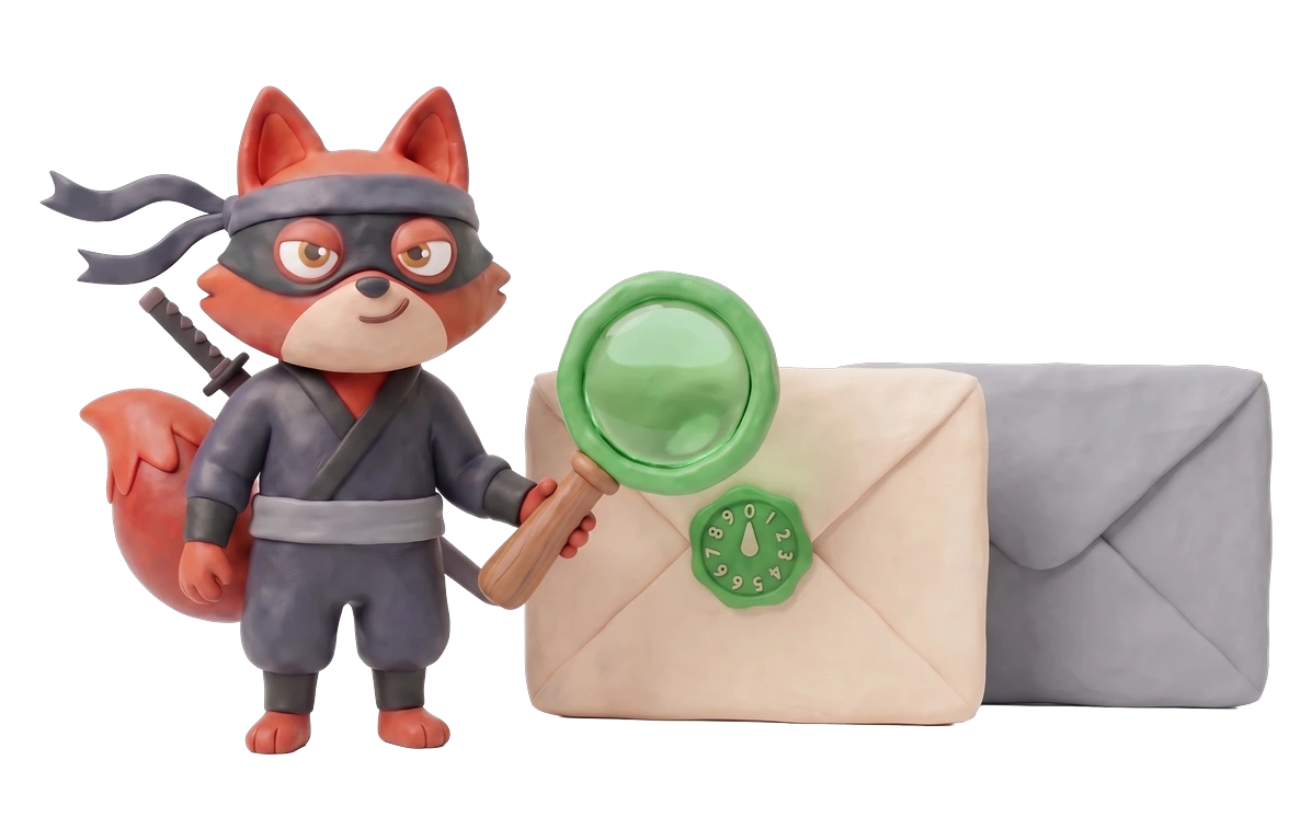 Verifox clay ninja fox illustrating catch-all scoring depth against Clearout.