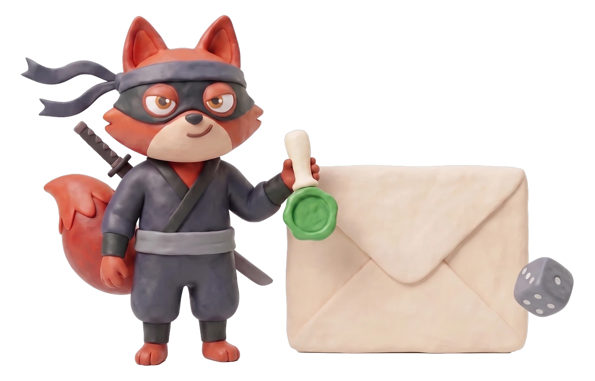 Verifox clay ninja fox illustrating catch-all scoring against ZeroBounce.